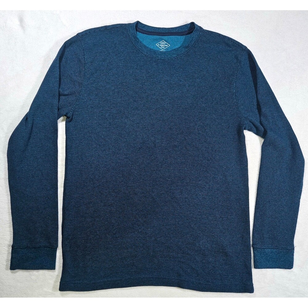 St. John’s Bay Men’s Large Super Soft Blue Waffle Knit Thermal Long Sleeve Shirt